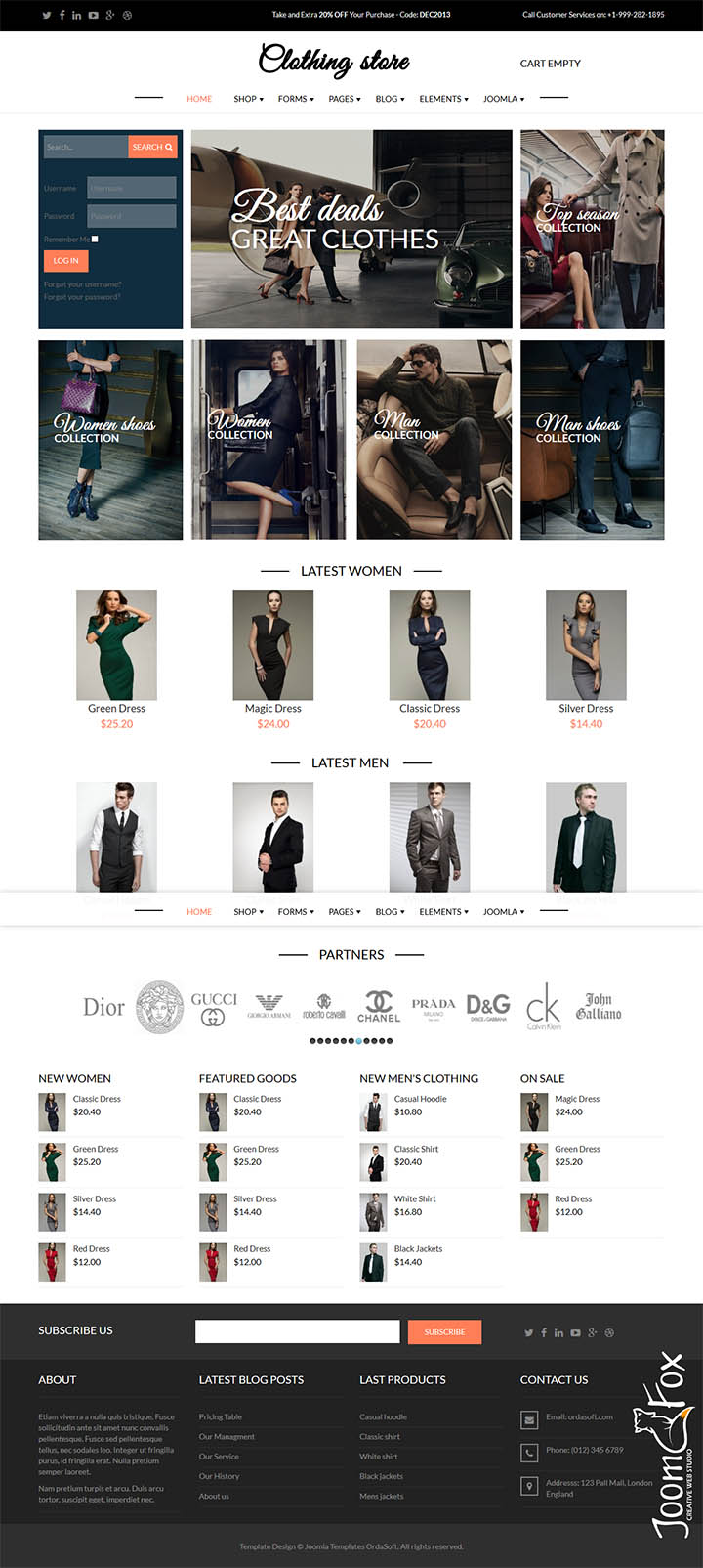 Joomla шаблон OrdaSoft Clothing Store