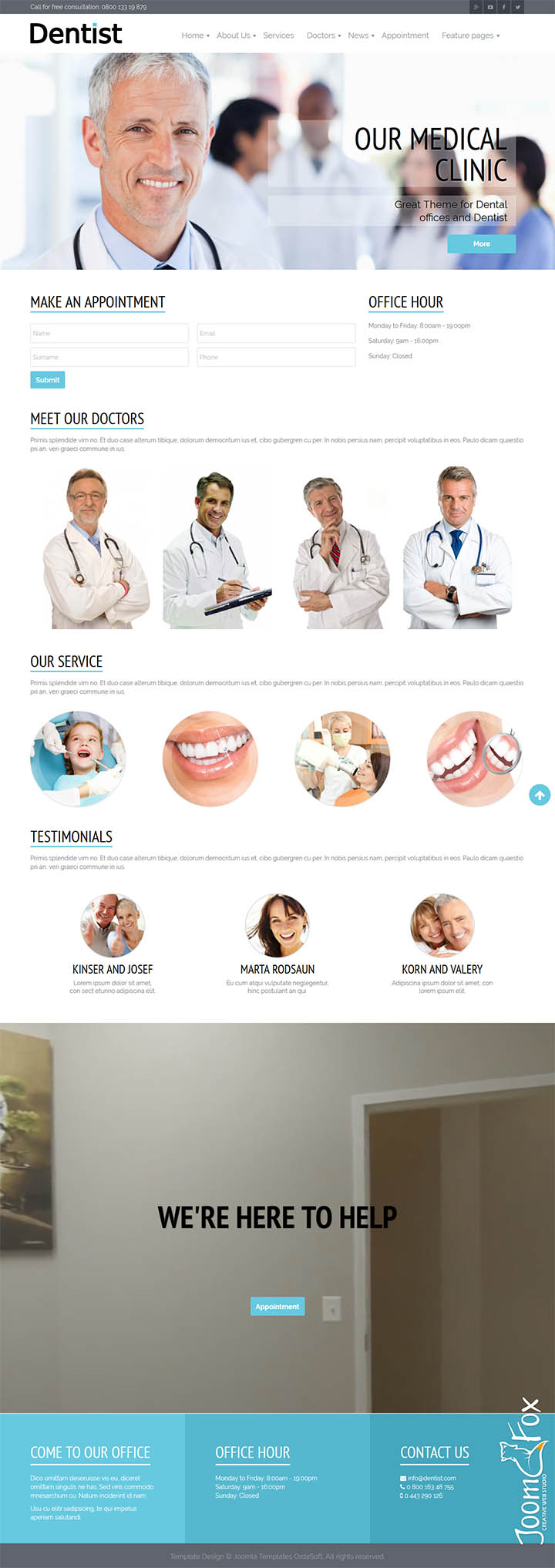 Joomla шаблон OrdaSoft Dentist