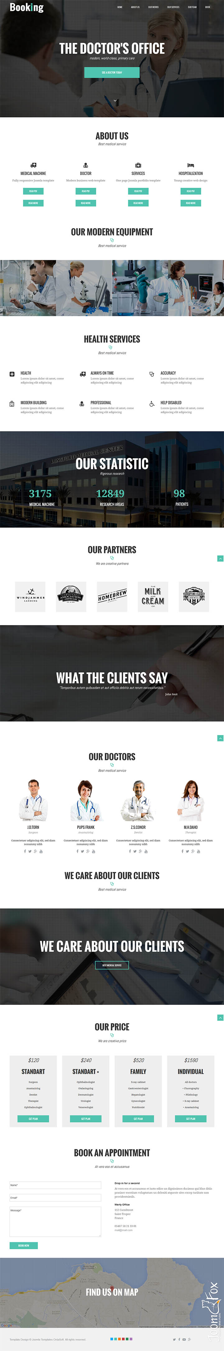 Joomla шаблон OrdaSoft Doctor Booking