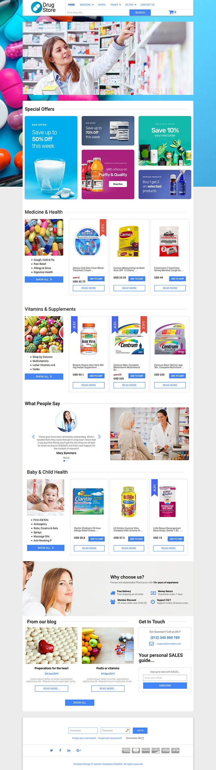 Joomla шаблон OrdaSoft Drugstore2