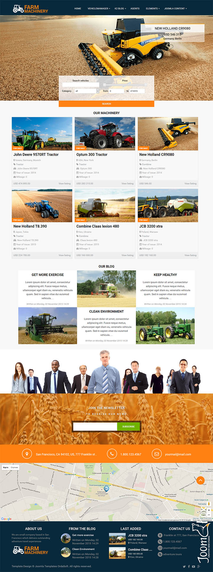 Joomla шаблон OrdaSoft Farm Machinery