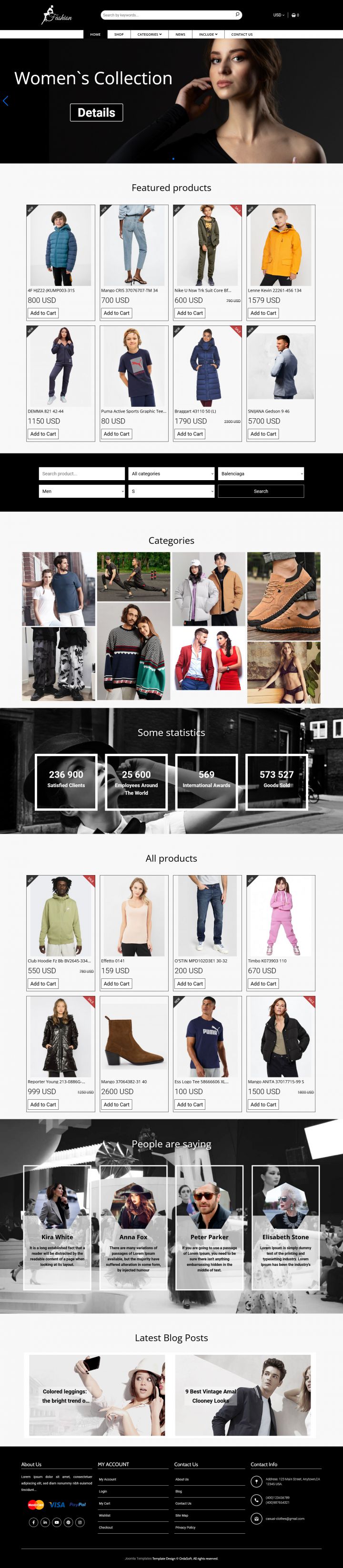 Joomla шаблон OrdaSoft Fashion Store