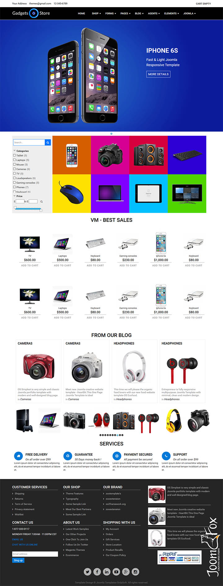 Joomla шаблон OrdaSoft Gadgets Store