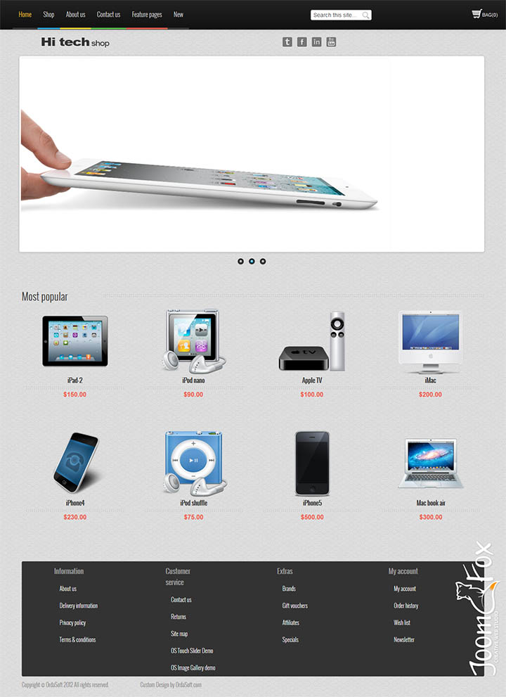 Joomla шаблон OrdaSoft Hi-Tech Shop