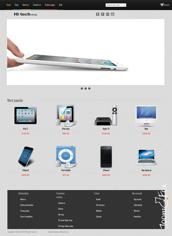 Joomla шаблон OrdaSoft Hi-Tech Shop