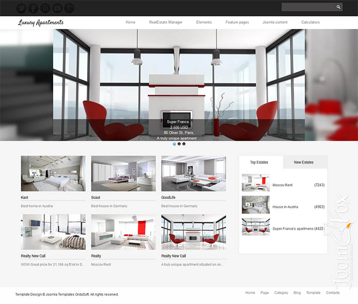 Joomla шаблон OrdaSoft Luxury Apartments