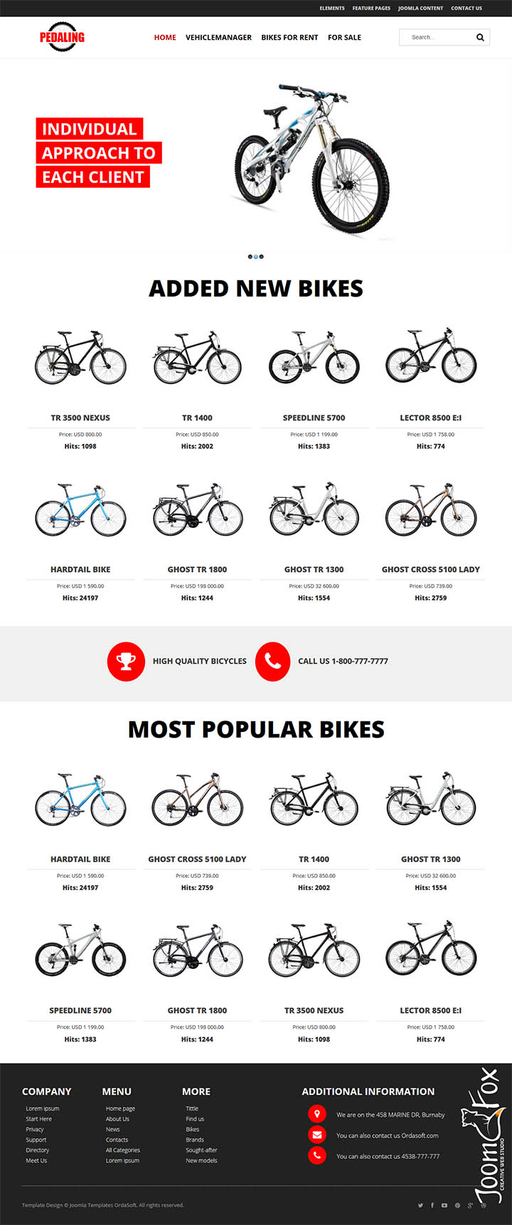 Joomla шаблон OrdaSoft Pedaling