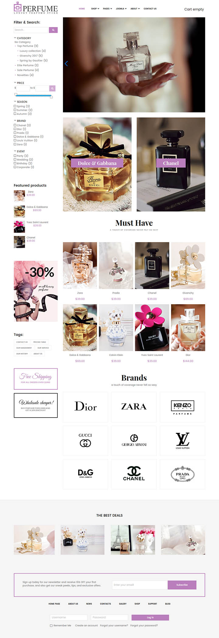 Joomla шаблон OrdaSoft Perfume Store