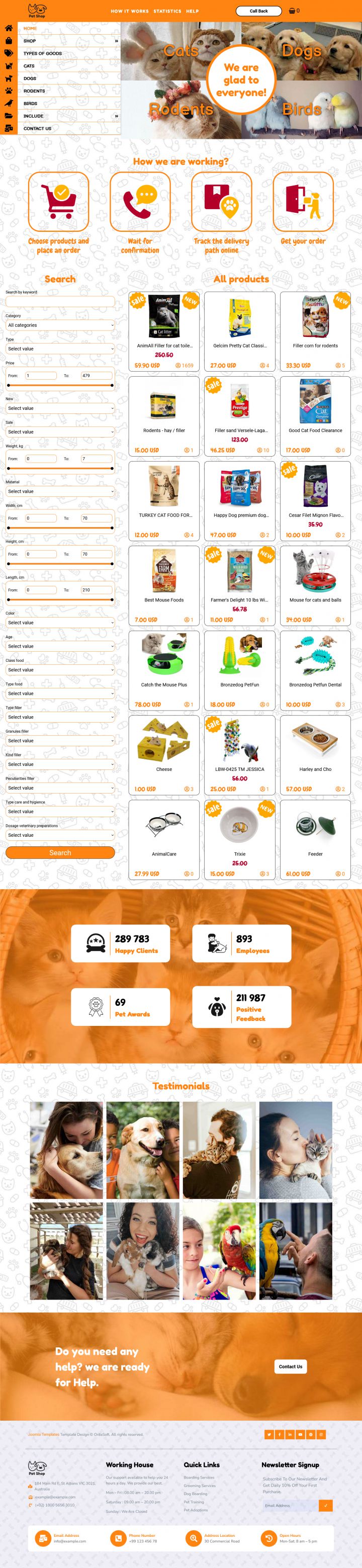 Joomla шаблон OrdaSoft Pet Shop