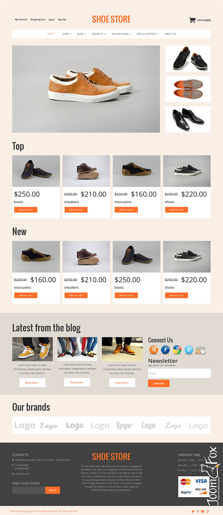 Joomla шаблон OrdaSoft Shoe Store