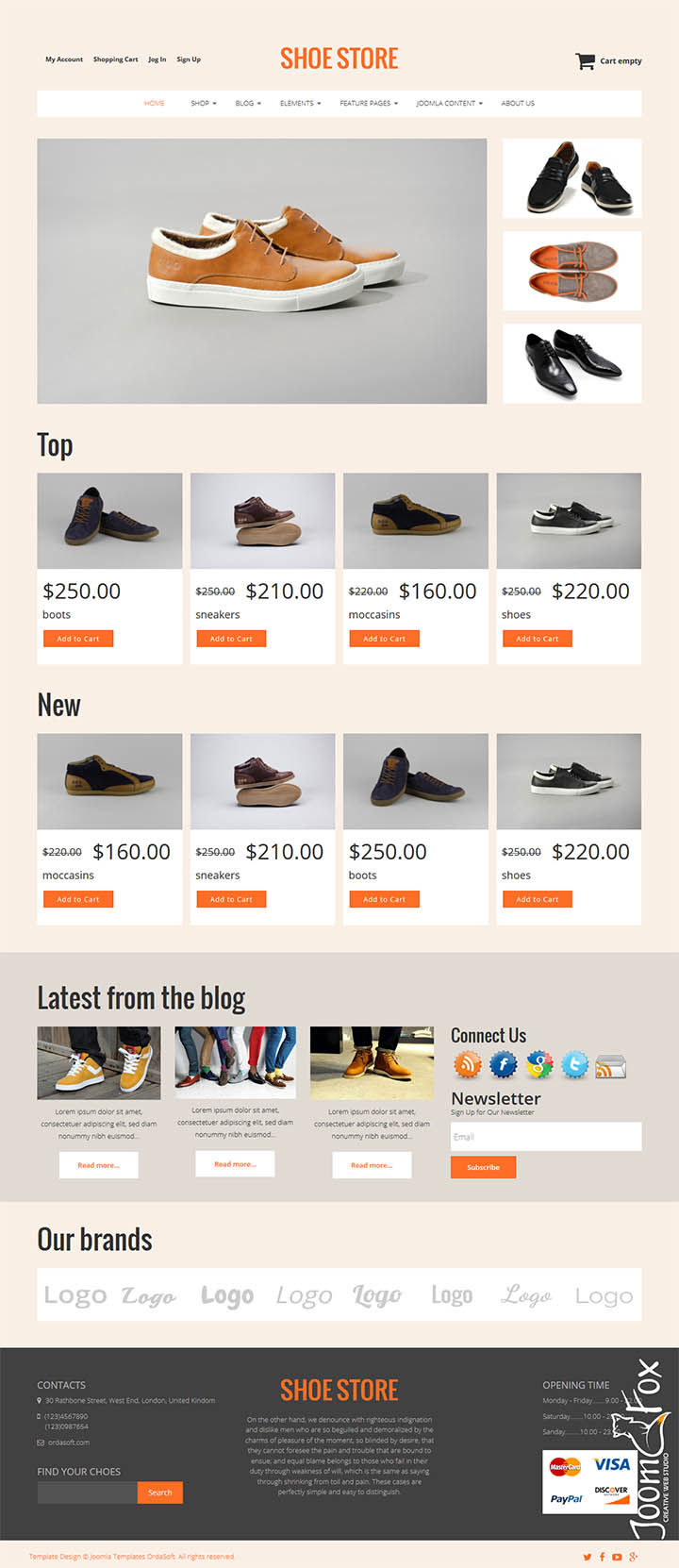 Шаблон OrdaSoft Shoe Store Joomla шаблон OrdaSoft Shoe Store