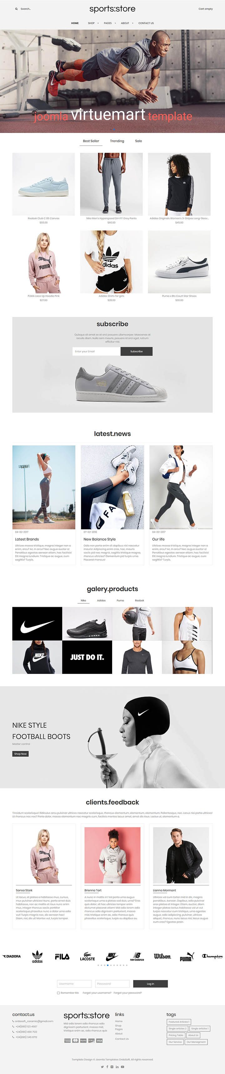 Joomla шаблон OrdaSoft Sports Store