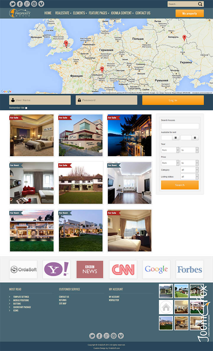 Joomla шаблон OrdaSoft World Property