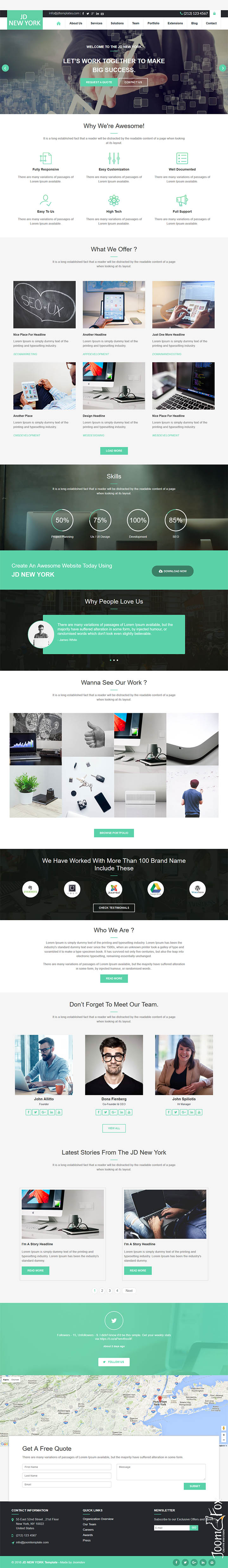 Шаблон JoomDev NewYork Joomla шаблон JoomDev NewYork