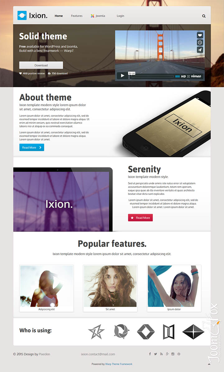 Joomla шаблон NorrTheme Ixion