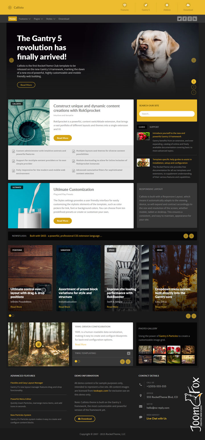 Joomla шаблон RocketTheme Callisto