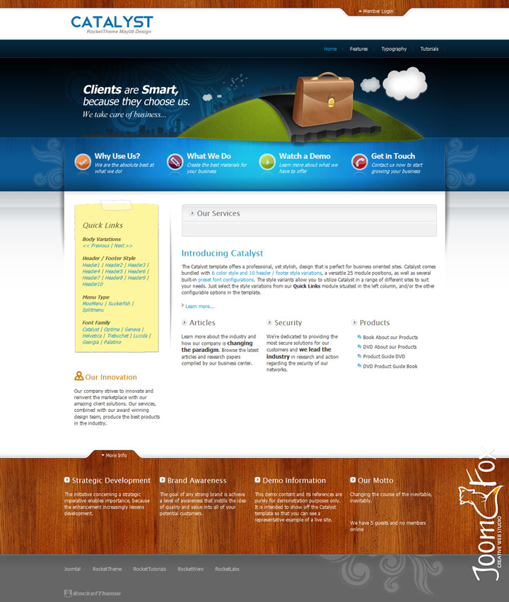 Joomla шаблон RocketTheme Catalyst