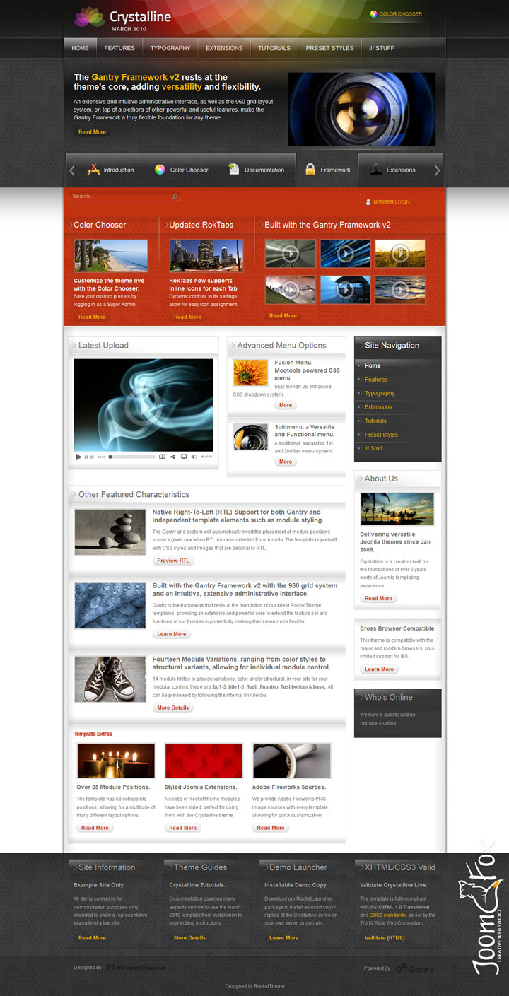 Joomla шаблон RocketTheme Crystalline