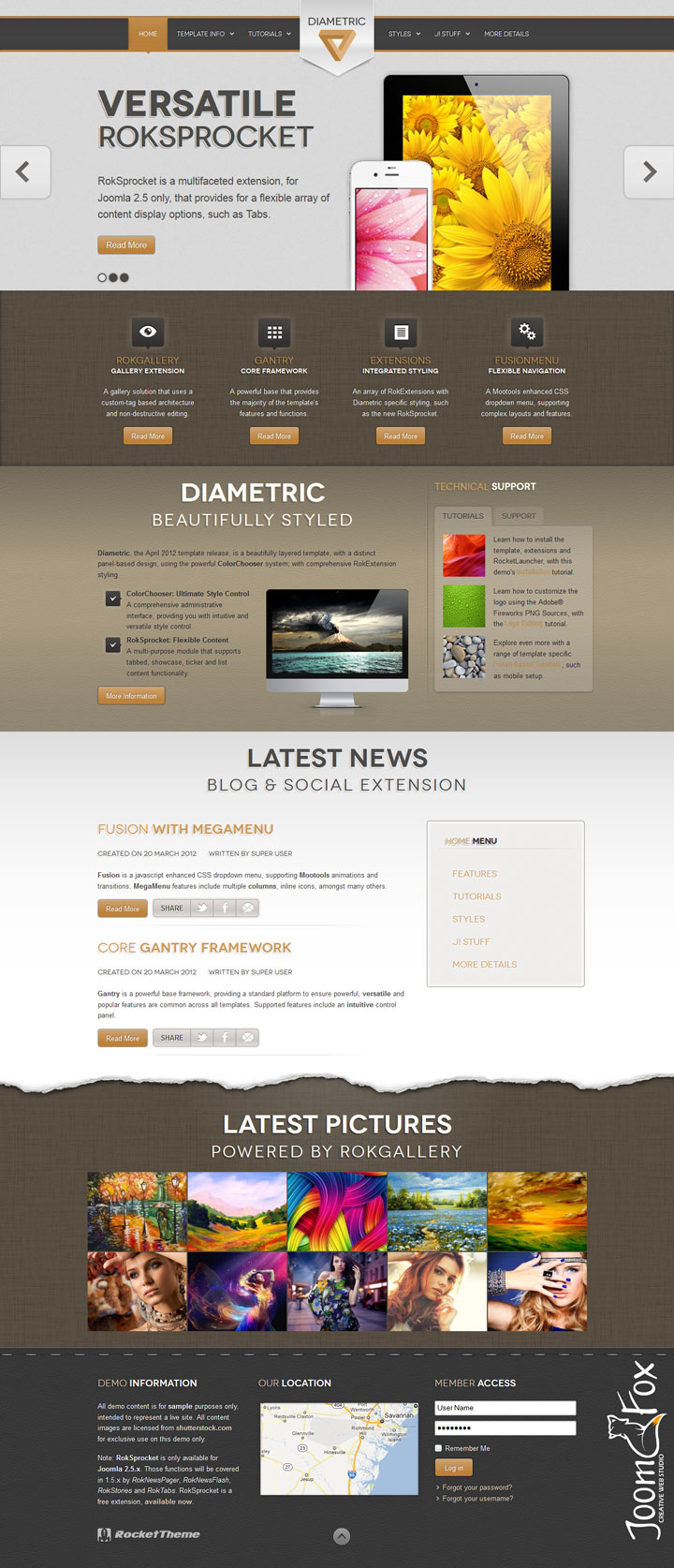 Joomla шаблон RocketTheme Diametric