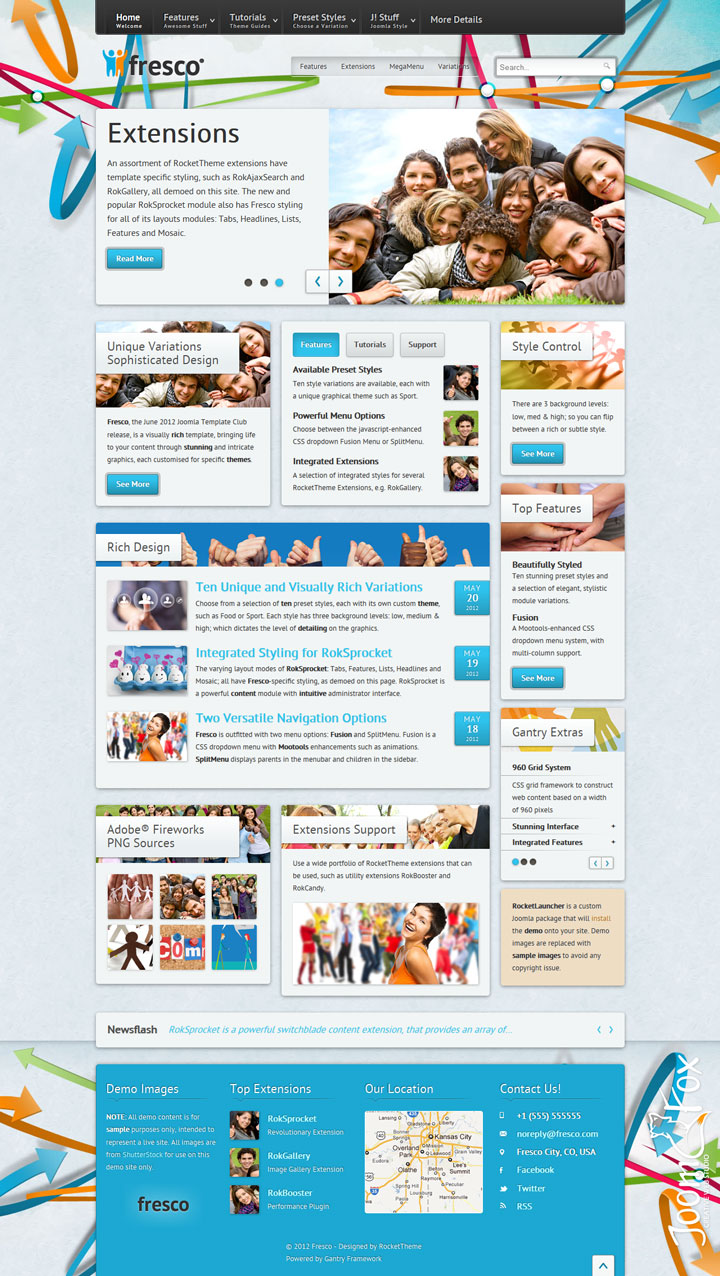 Joomla шаблон RocketTheme Fresco