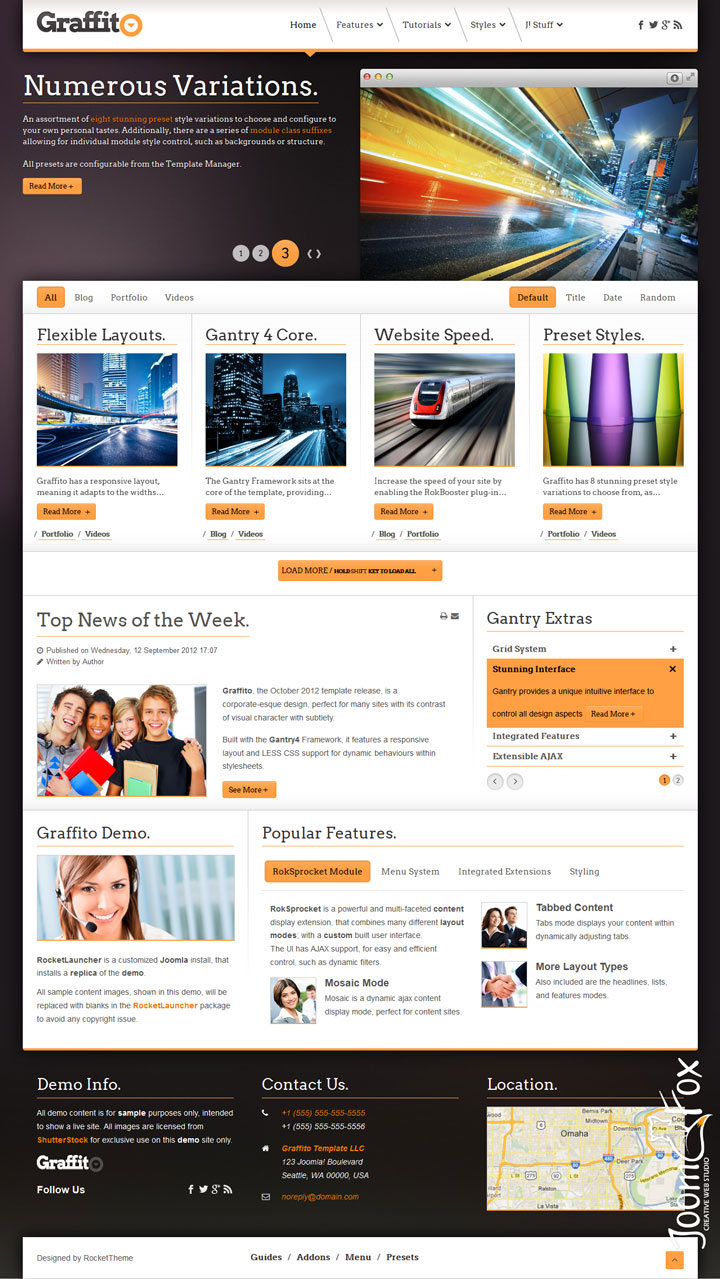 Joomla шаблон RocketTheme Graffito