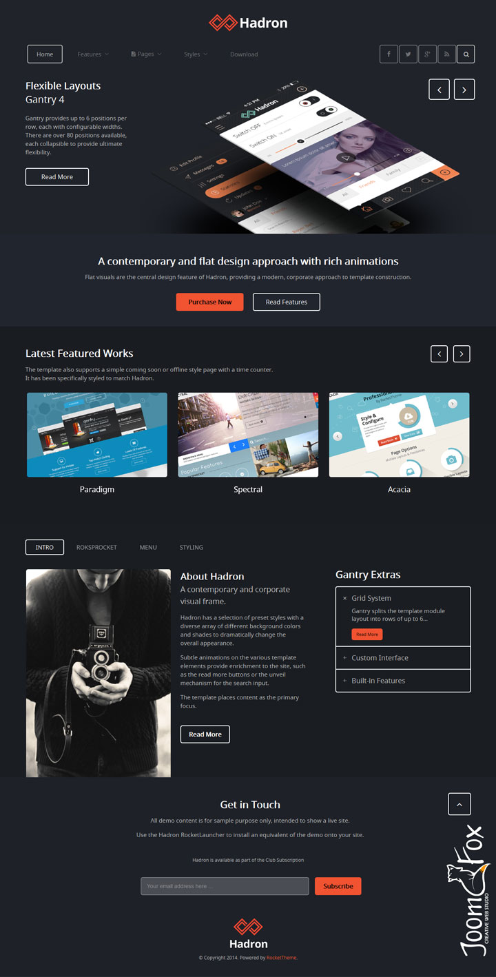 Joomla шаблон RocketTheme Hadron