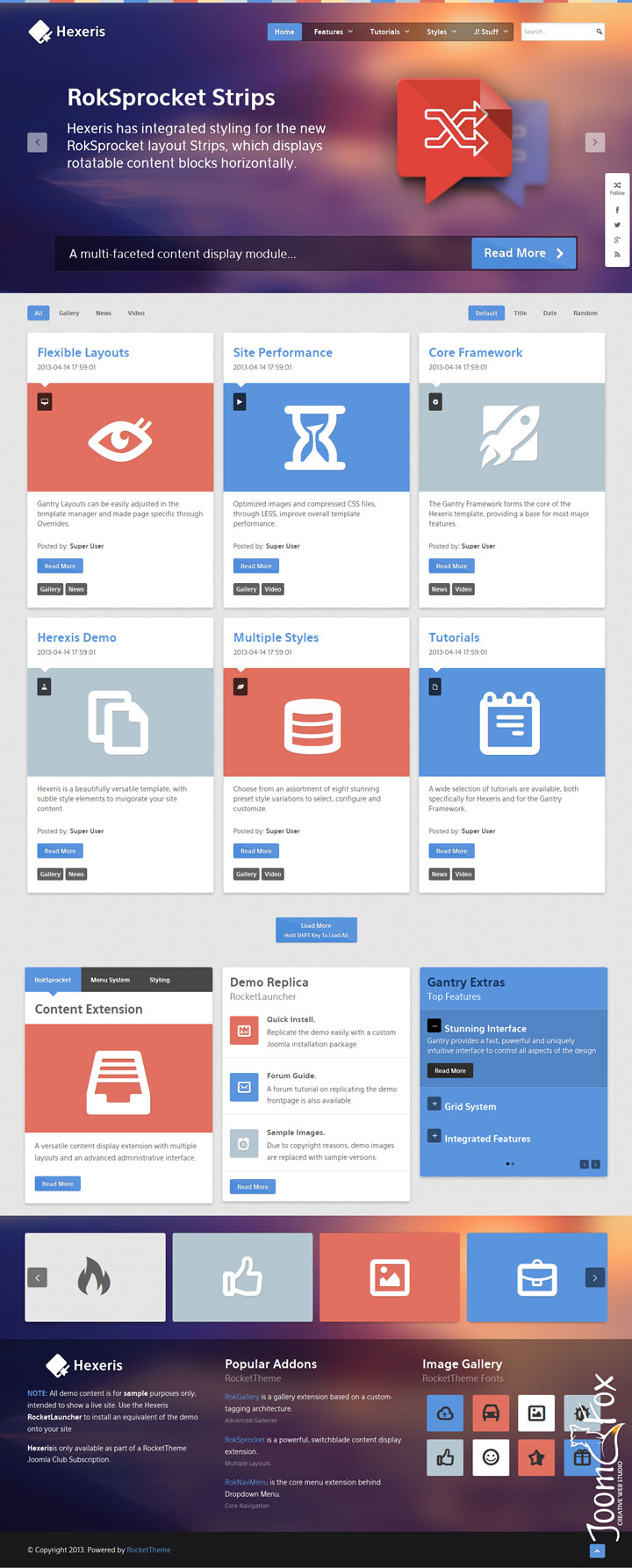 Joomla шаблон RocketTheme Hexeris