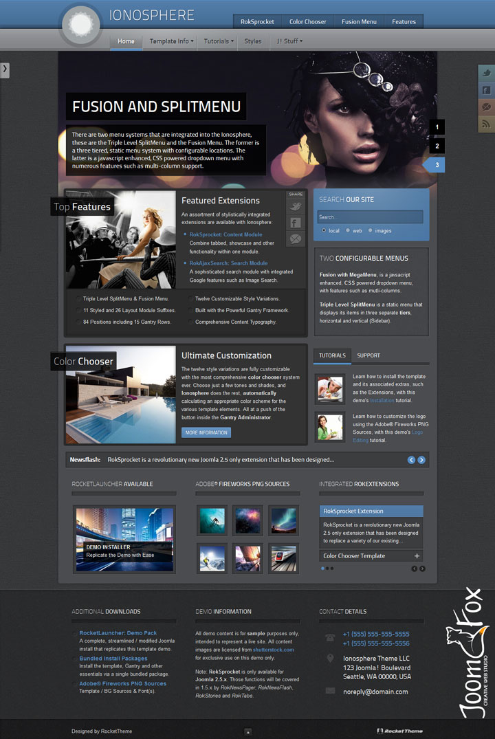 Joomla шаблон RocketTheme Ionosphere