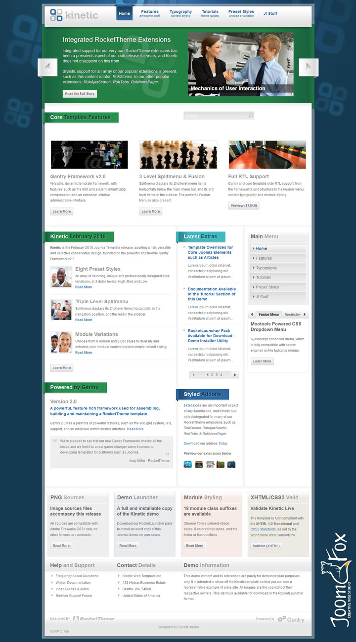 Joomla шаблон RocketTheme Kinetic