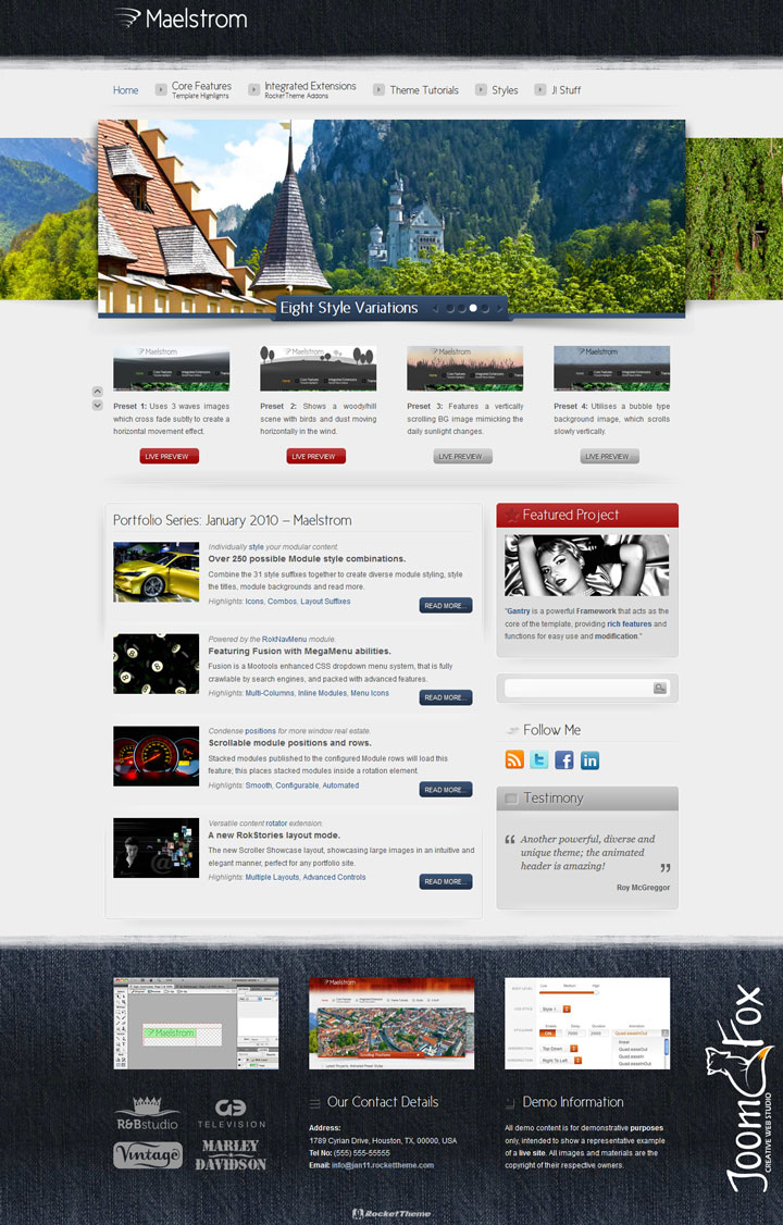 Joomla шаблон RocketTheme Maelstrom