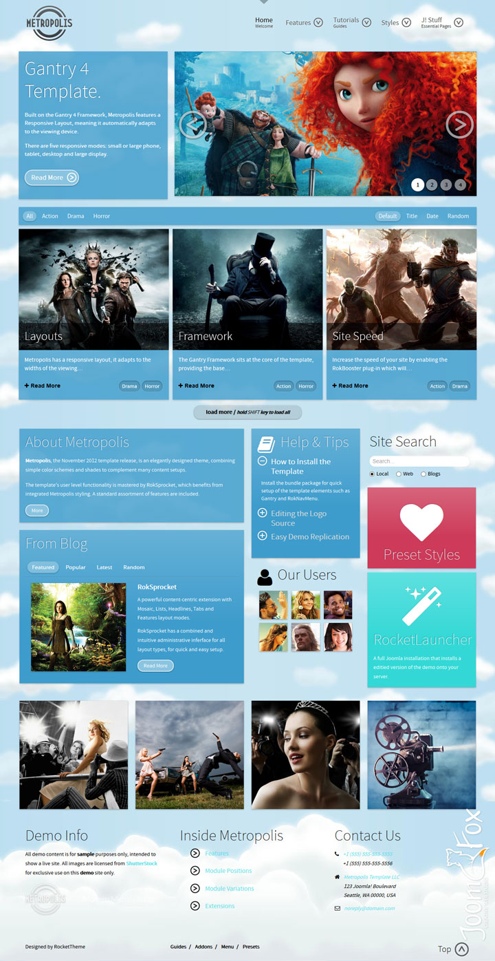 Joomla шаблон RocketTheme Metropolis