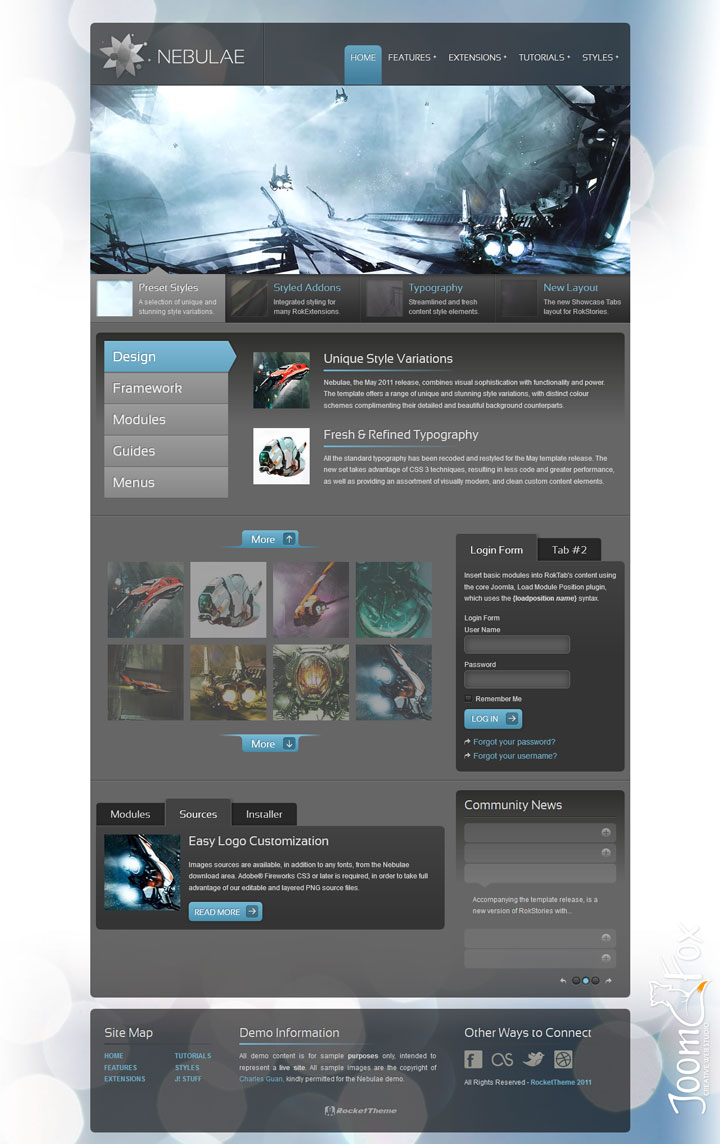 Joomla шаблон RocketTheme Nebulae