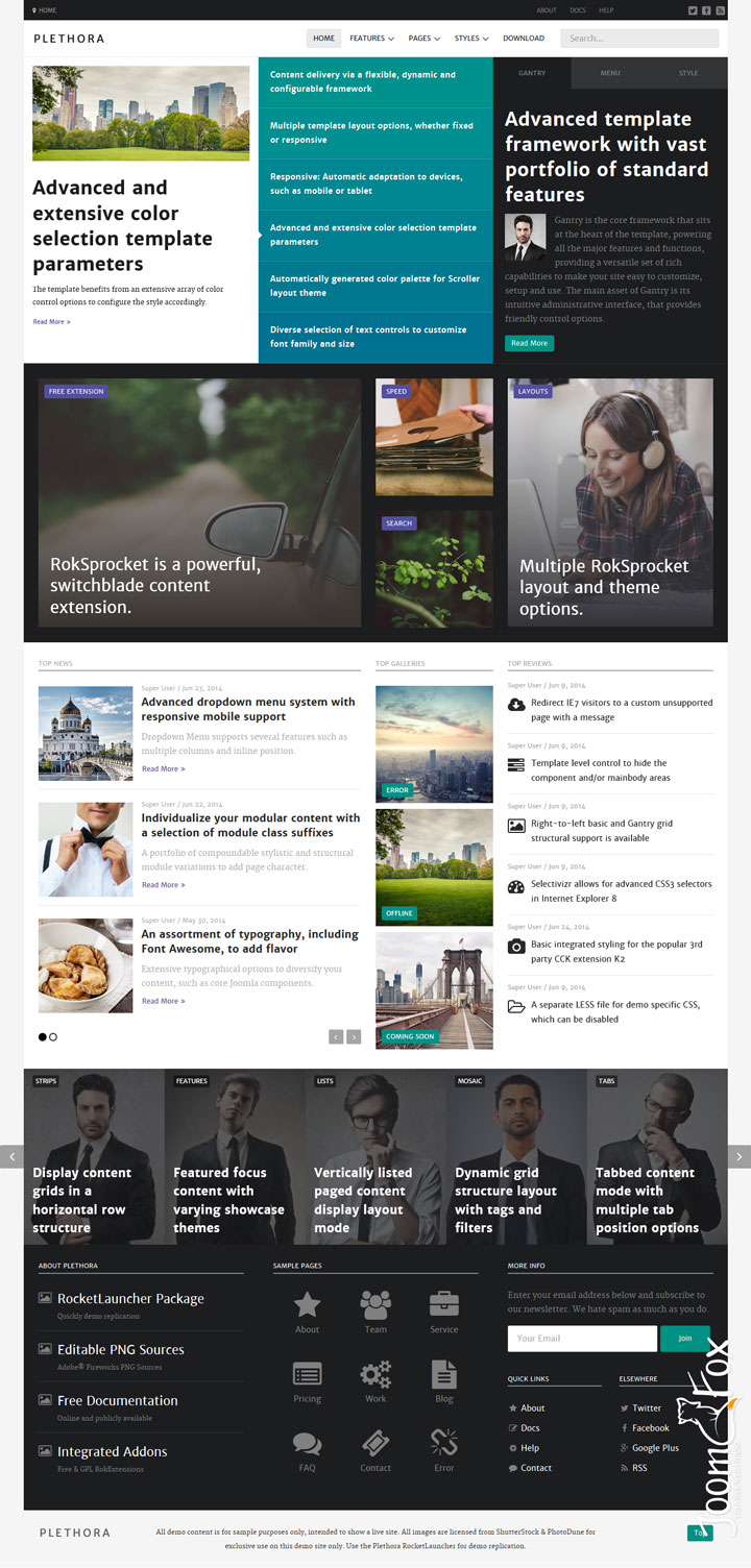 Joomla шаблон RocketTheme Plethora