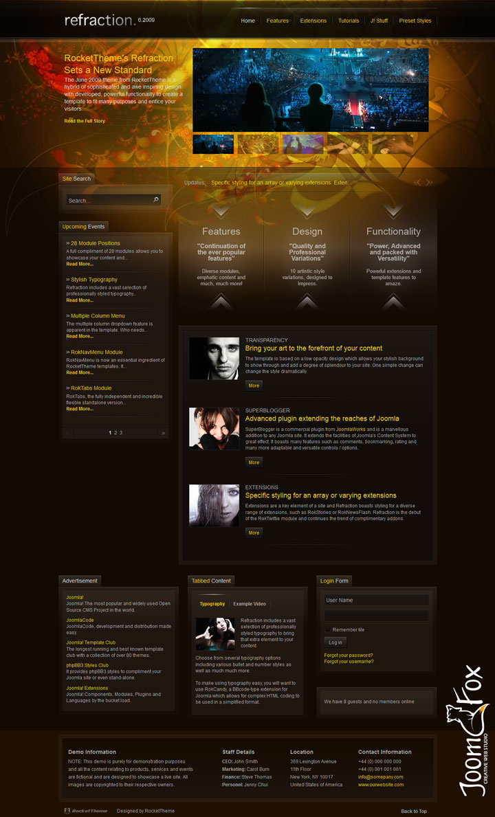 Joomla шаблон RocketTheme Refraction