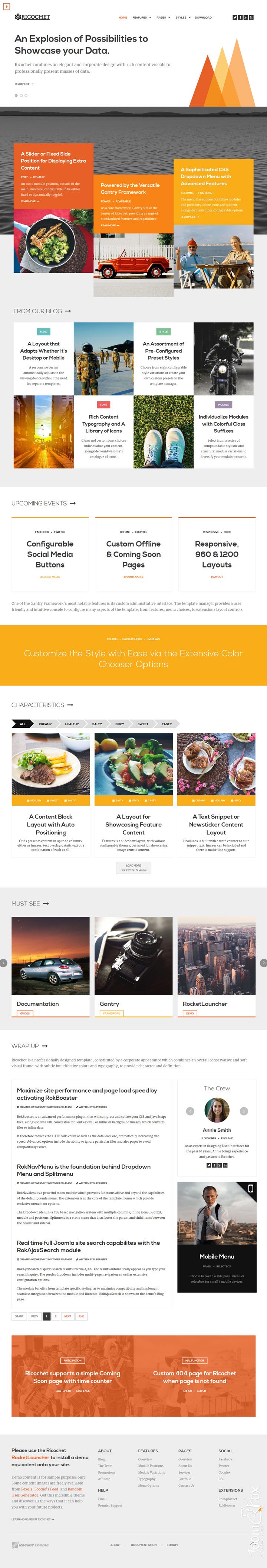 Joomla шаблон RocketTheme Ricochet