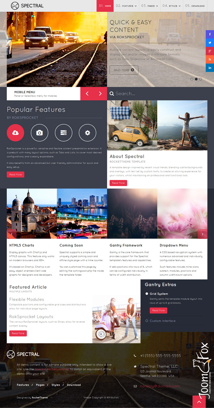 Joomla шаблон RocketTheme Spectral