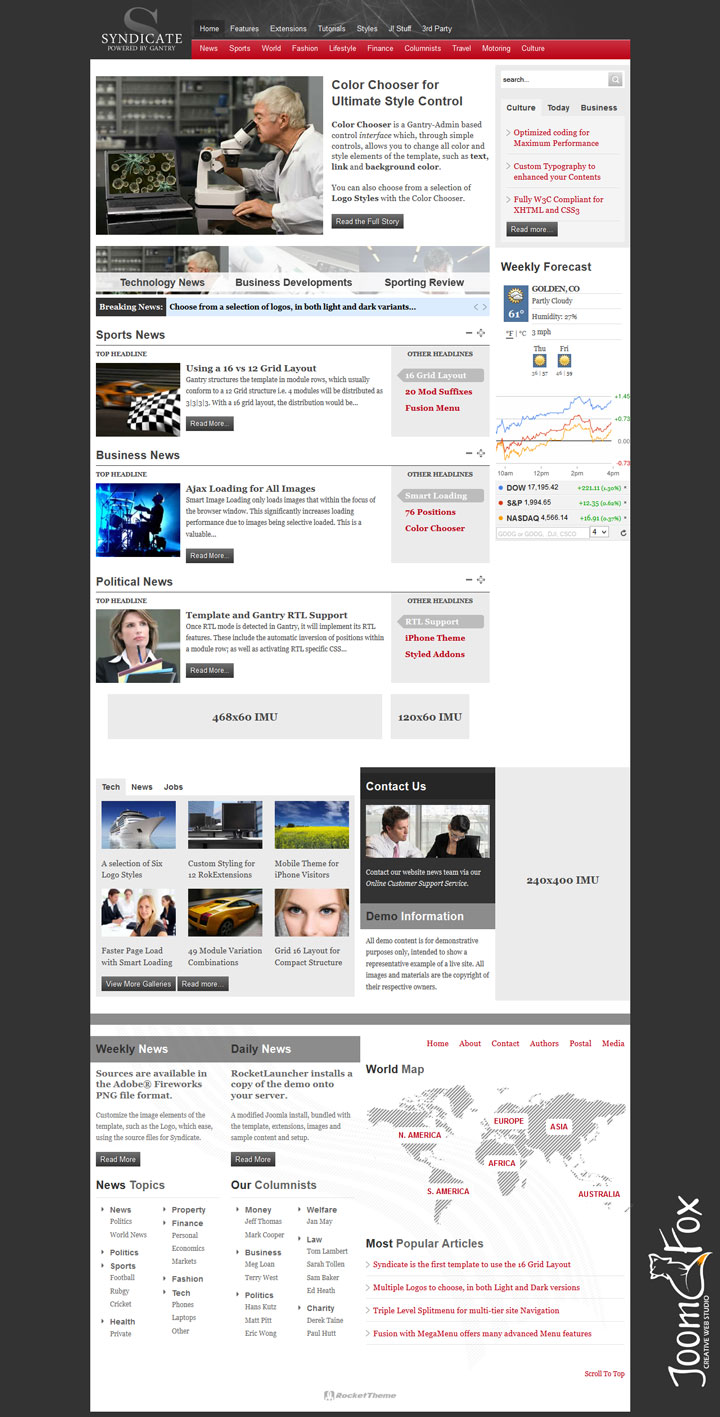 Joomla шаблон RocketTheme Syndicate