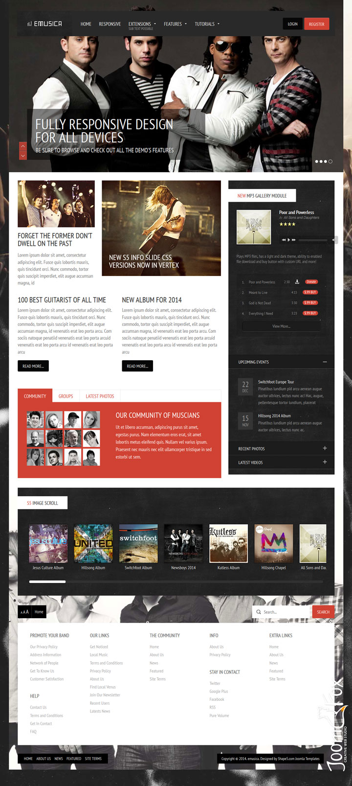 Joomla шаблон Shape5 Emusica