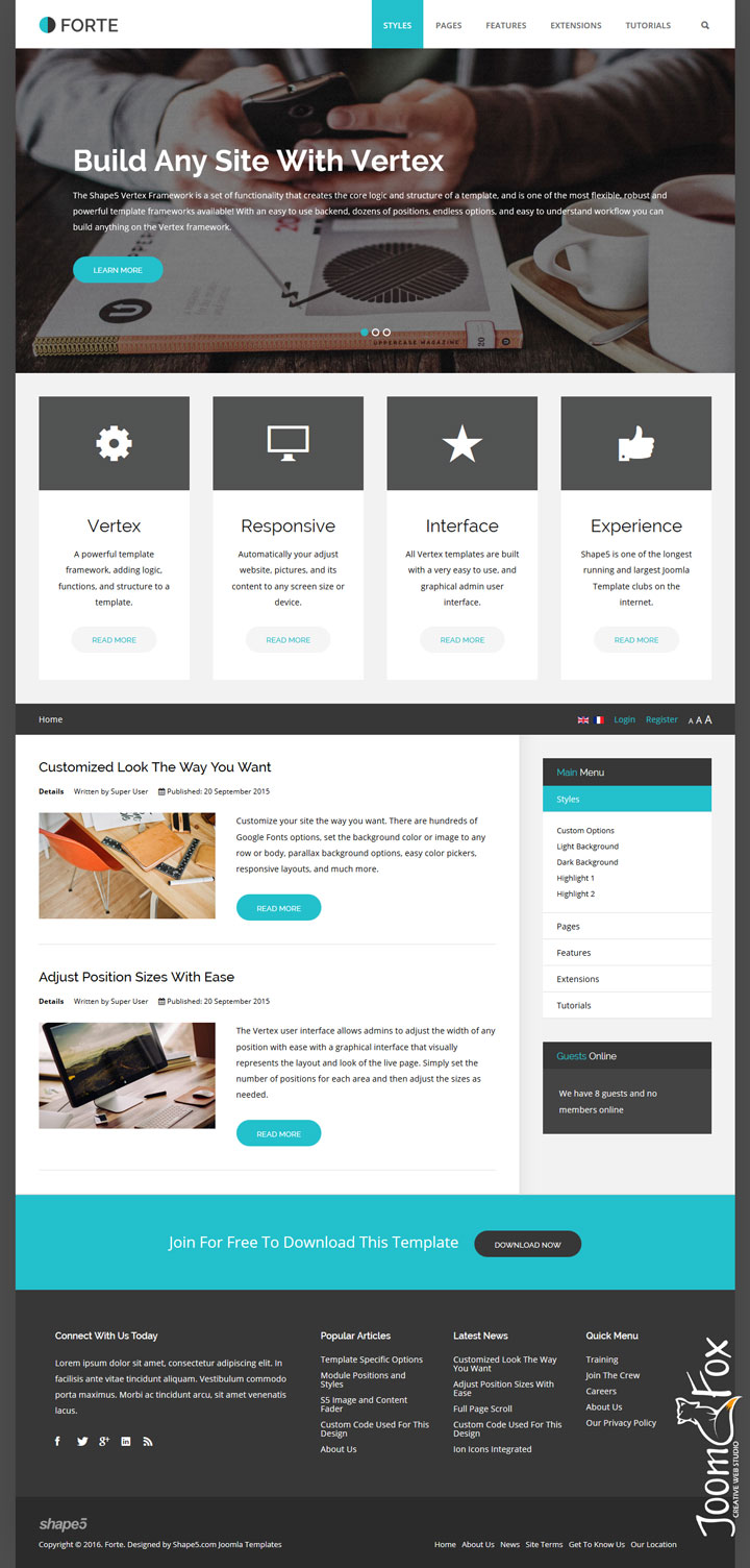Joomla шаблон Shape5 Forte
