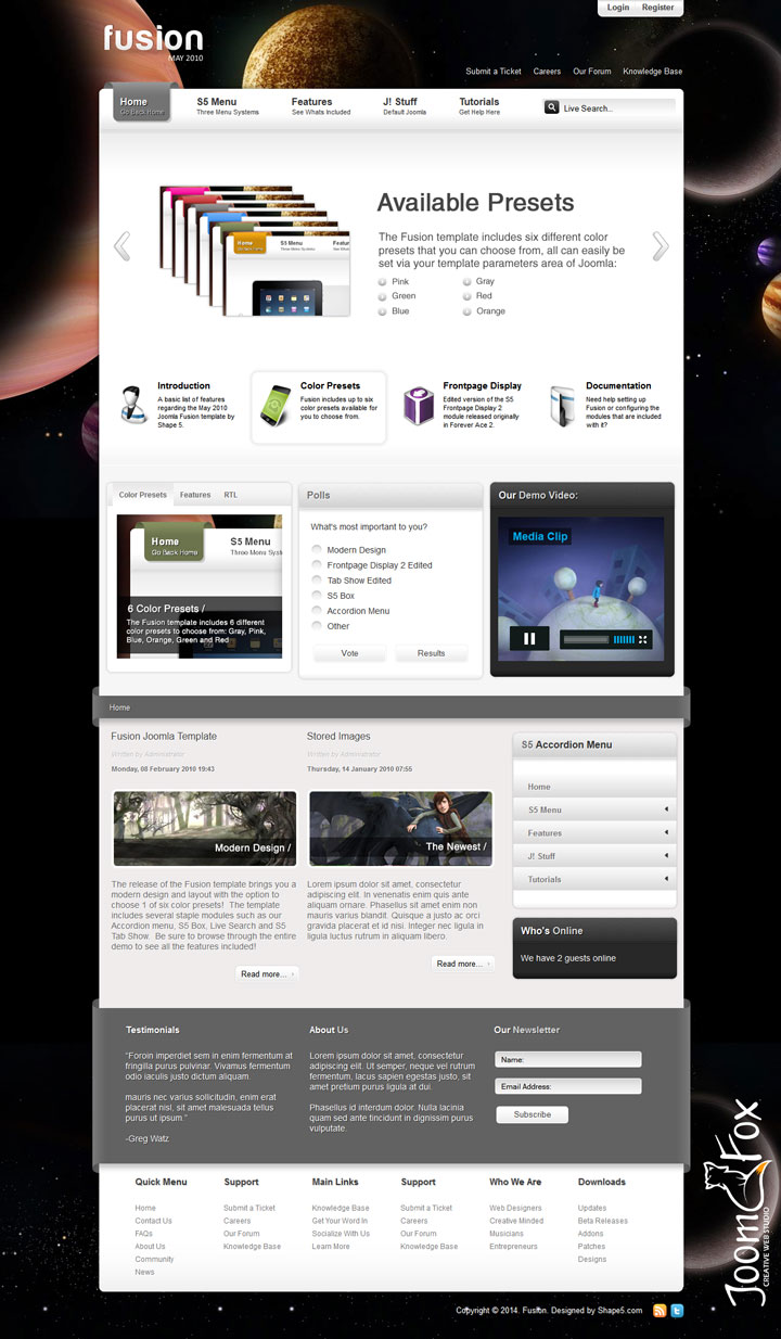 Joomla шаблон Shape5 Fusion