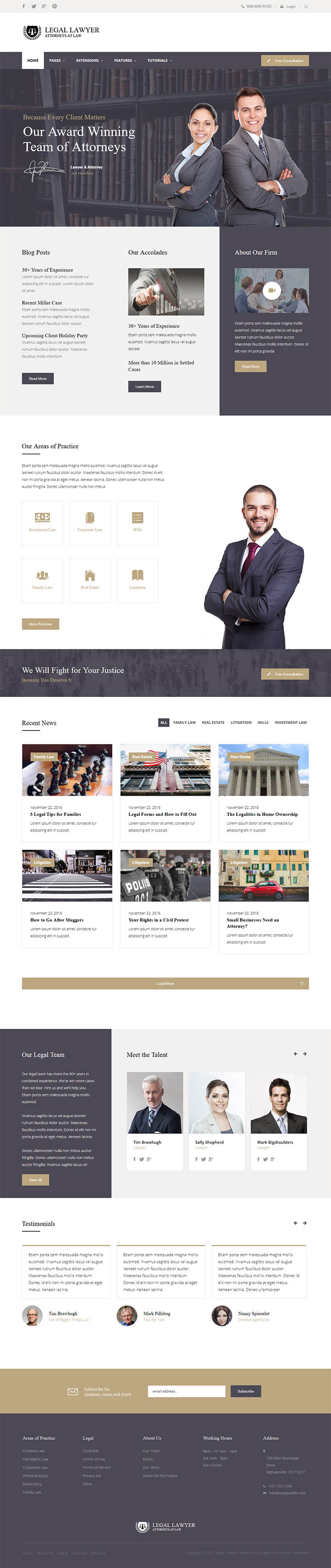 Joomla шаблон Shape5 Legal Lawyer