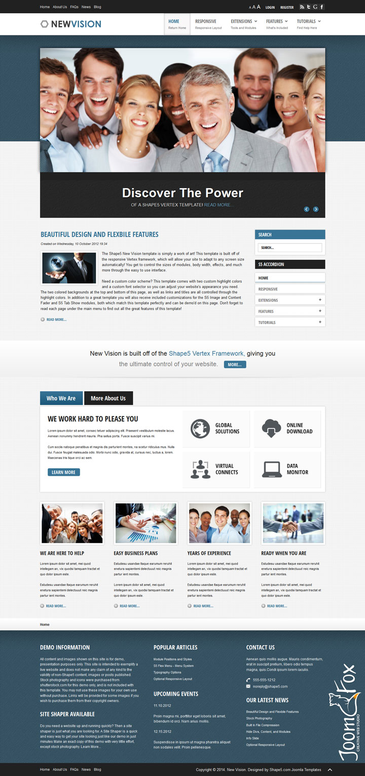 Joomla шаблон Shape5 New Vision