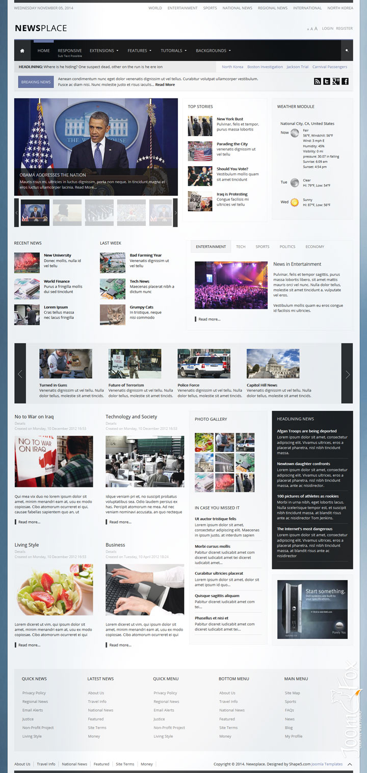 Joomla шаблон Shape5 Newsplace