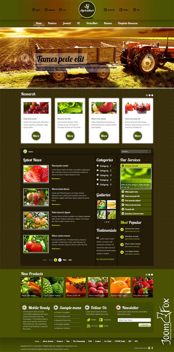 Joomla шаблон SmartAddons Agriculture