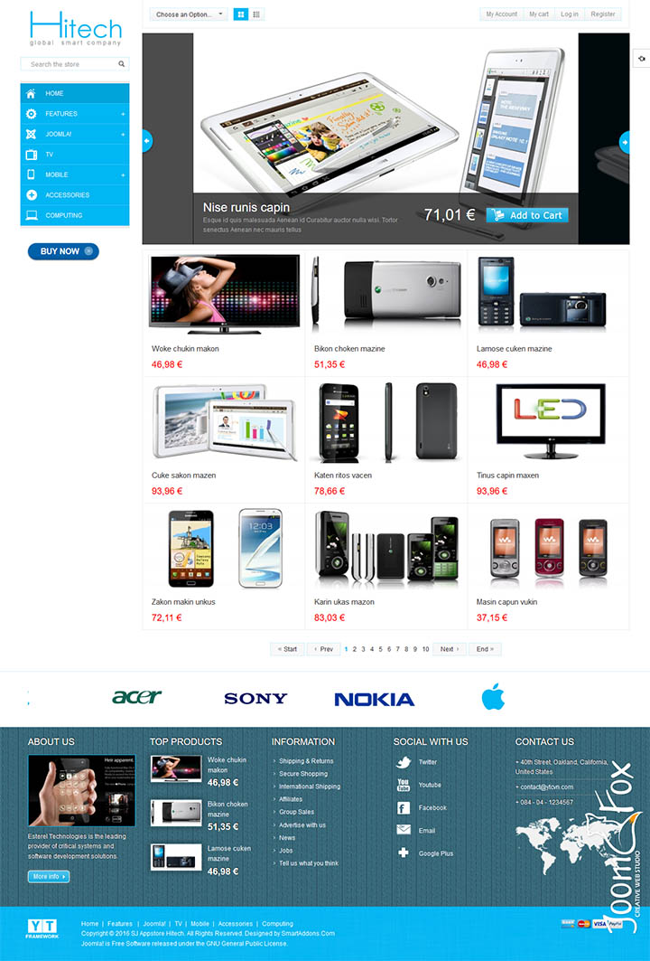 Joomla шаблон SmartAddons AppStore HiTech