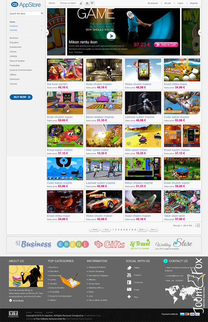 Joomla шаблон SmartAddons AppStore