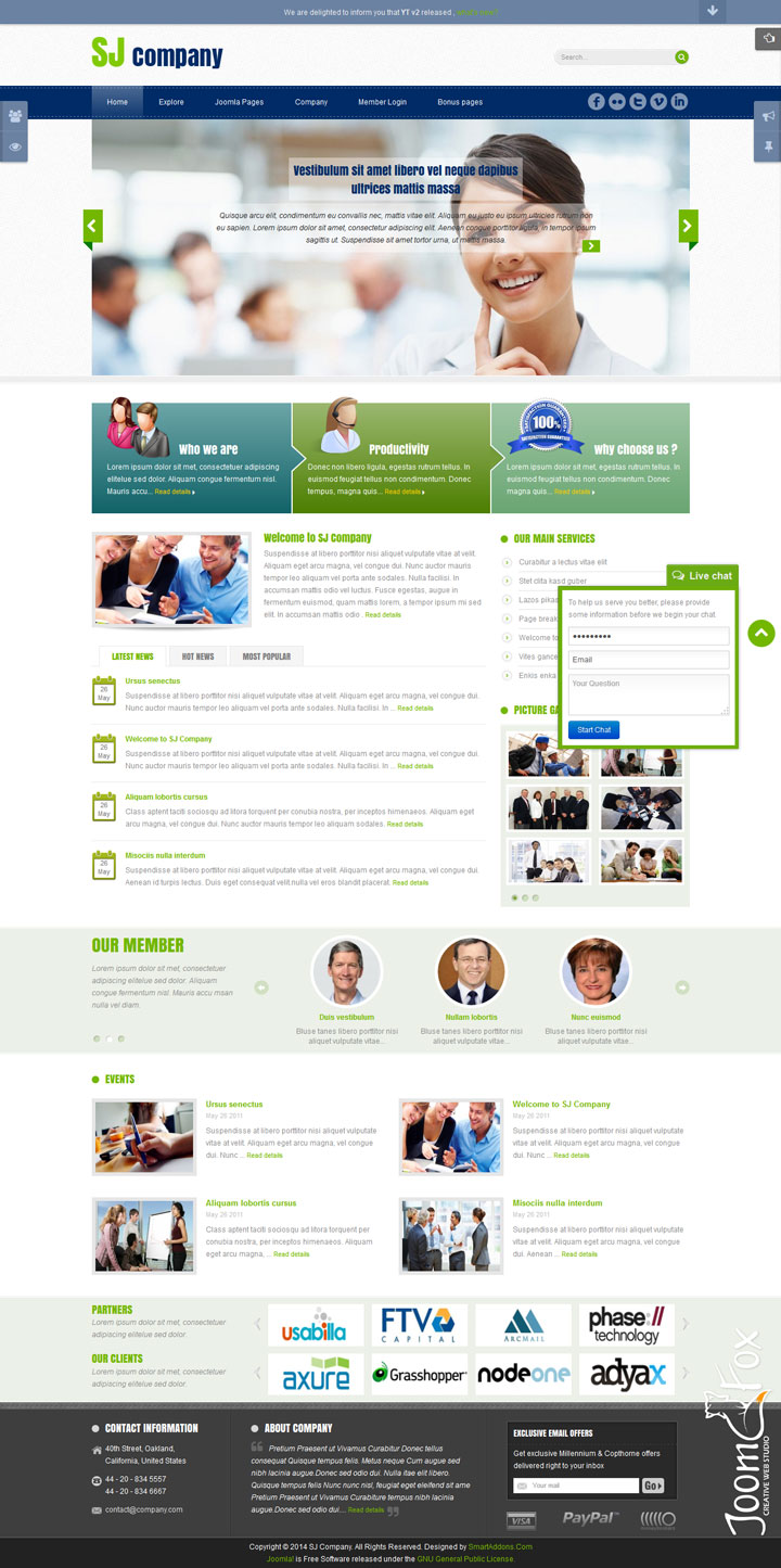 Joomla шаблон SmartAddons Company