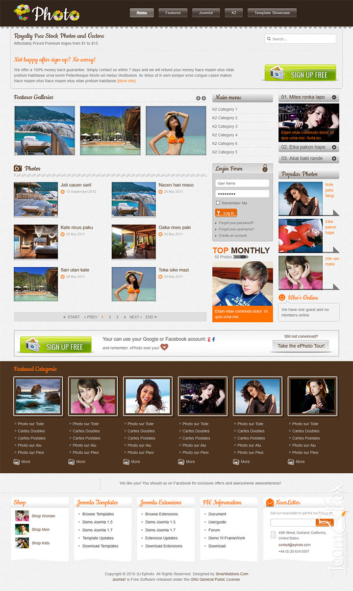 Joomla шаблон SmartAddons EPhoto