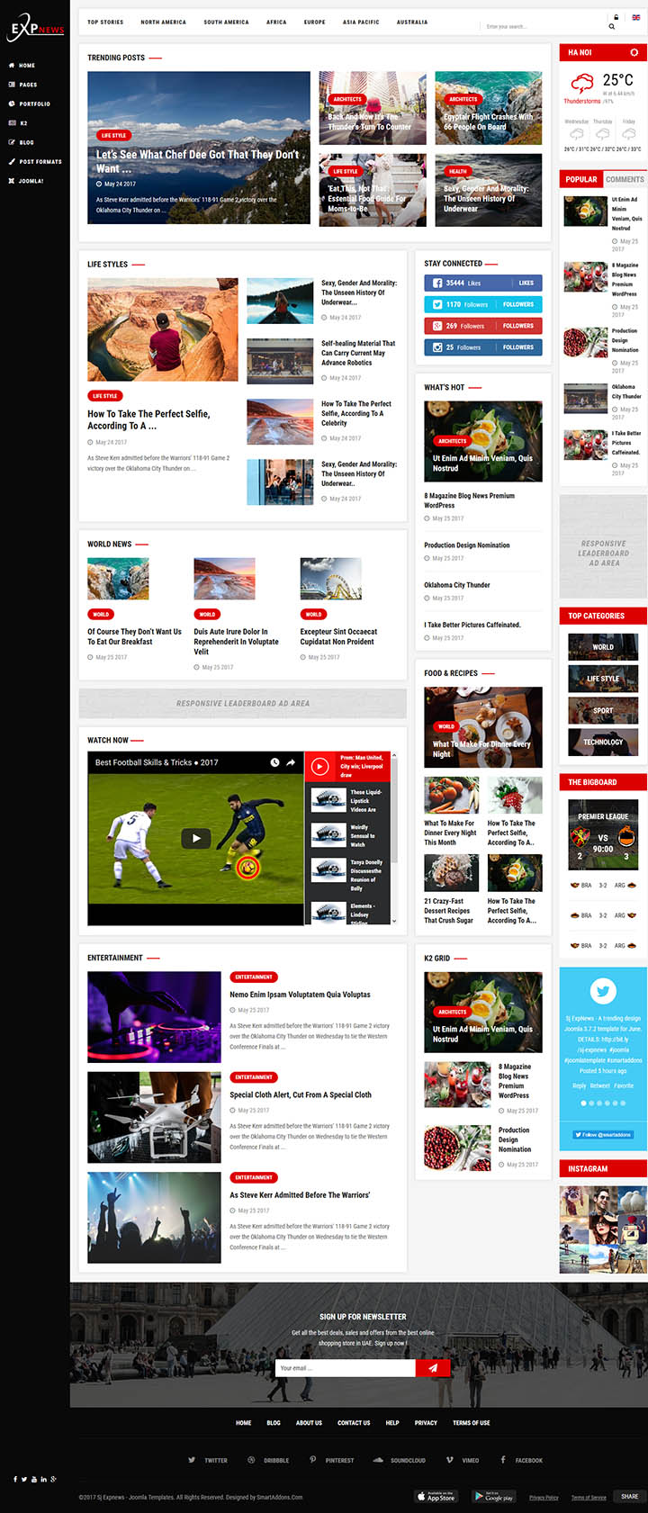 Joomla шаблон SmartAddons ExpNews