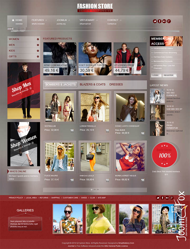 Joomla шаблон SmartAddons Fashion Store